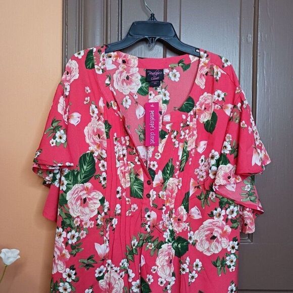 Penelope's Closet Women's 2X  V-Neck Top Blouse - Picture 1 of 11